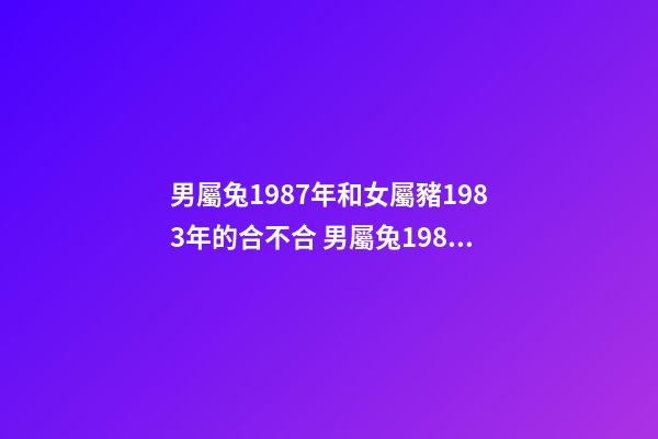 男屬兔1987年和女屬豬1983年的合不合 男屬兔1987年和女屬豬1983年的合不合？-第1張-觀點-玄機派